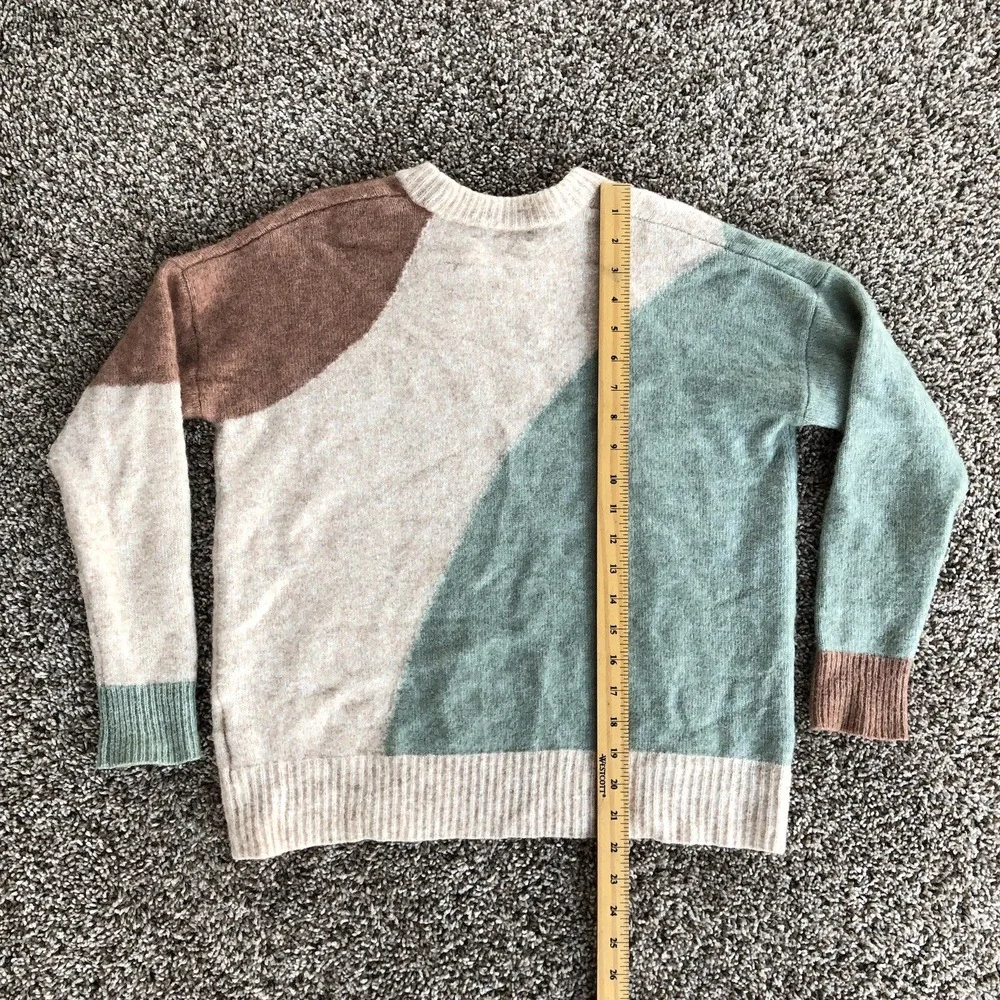 Madewell Cedarbrook Pullover Sweater Women Size XXS Colorblock Heather Wool Knit
